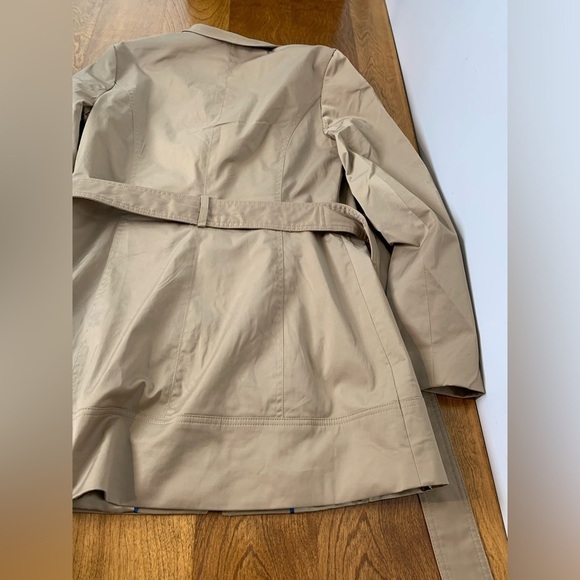 NWT Dalia Collection Trench Coat Jacket Belt Beige Size Large Ruffles Pockets - Picture 11 of 11